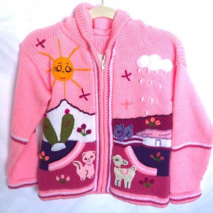 Size 8 Pink Hooded Jacket,Girls Jac..