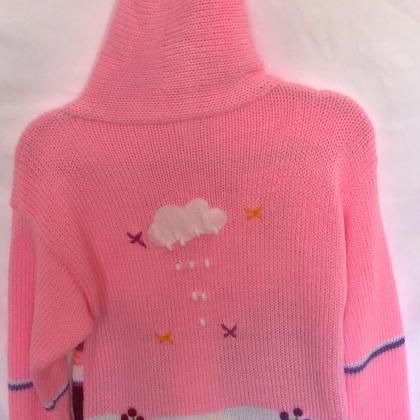 Size 10 Pink Hooded Jacket,girls Jacket,handmade..