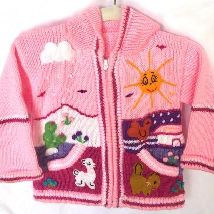 Size 2 Pink Hooded Jacket, Jacket, Girls Jacket,..