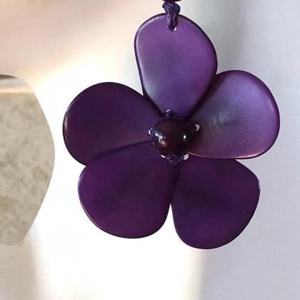 Purple Earrings, Flower Earrings, Statement..