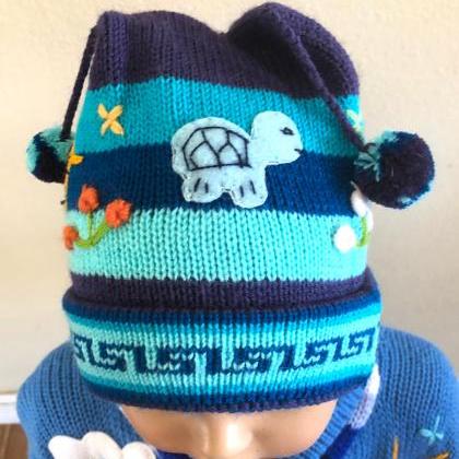 Blue Hat, Unisex Hat, Winter Hat, Stretch Hat, One..