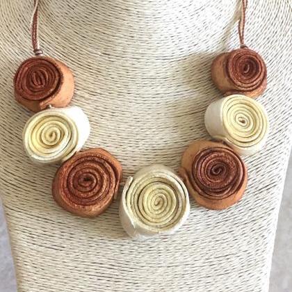 Orange Peel 7 Roses Necklace and Ea..