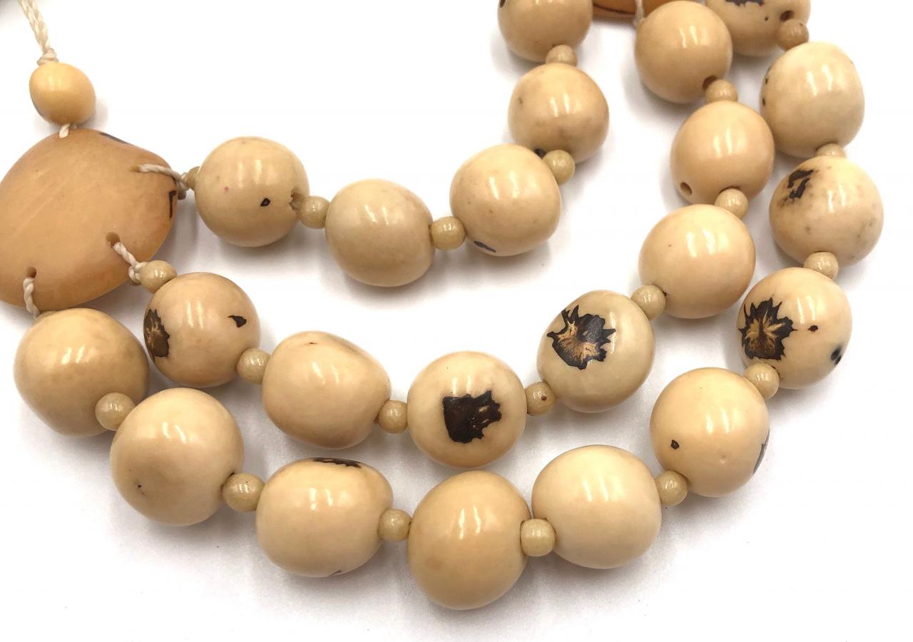 Ivory Necklace And Earrings, Layer Necklace, Bib Necklace, Statement Necklace, Tagua Necklace ...
