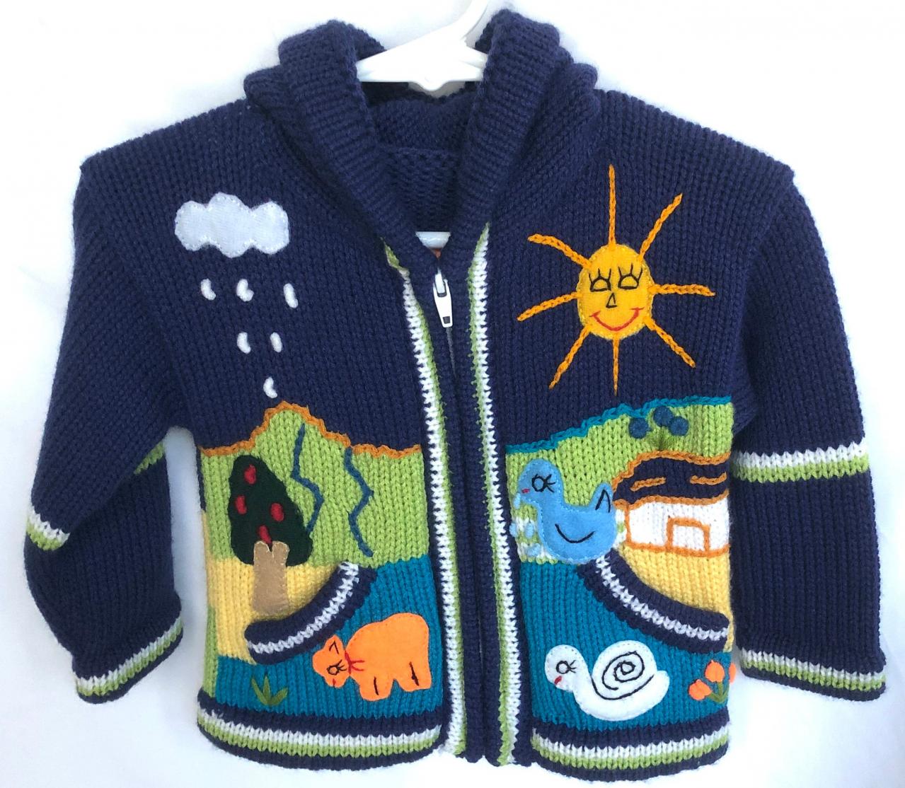 Size 0 Hooded Jacket, Navy Blue Jacket, Kids Jacket, Toddler Jacket, Winter Jacket, Handmade Jacket, Zipper Jacket, Embroidered Jacket