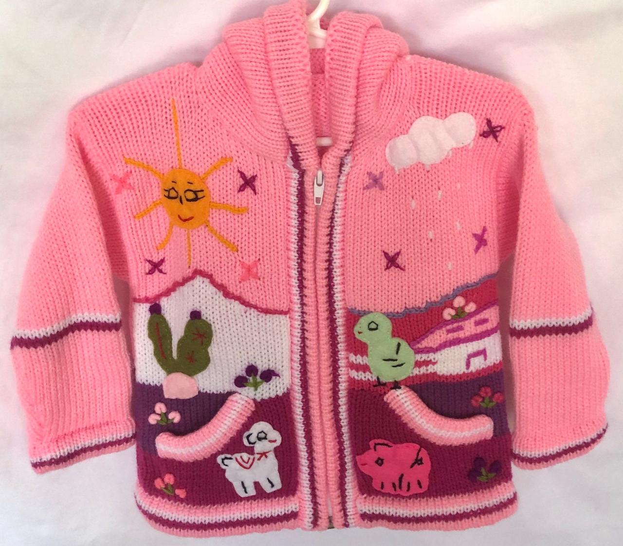 Size 2 Pink Hooded Jacket, Jacket, Girls Jacket, Toodler Jacket, Winter Jacket, Handmade Jacket, Embroidered Jacket, Children Sweater